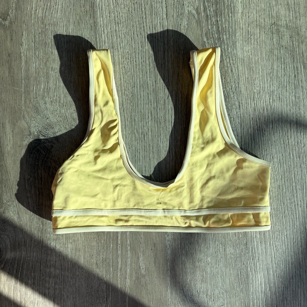 Yellow Scoop Neck Swim Too